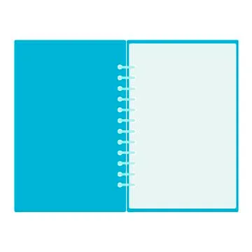Blue open notebook simple icon on white background. Vector illustration Stock Illustration