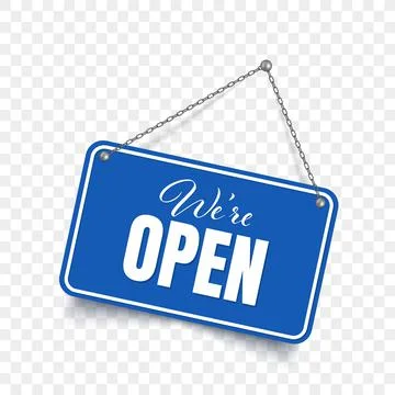 Blue Open signboard. Stock Illustration