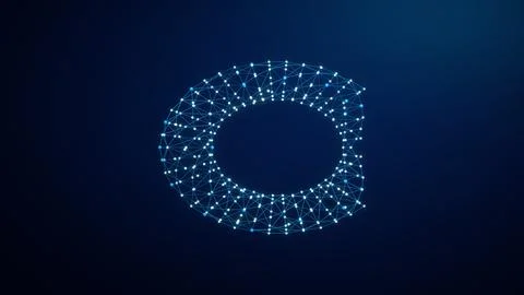 Blue Open Toroidal Gateway Technology Background Stock-Illustration