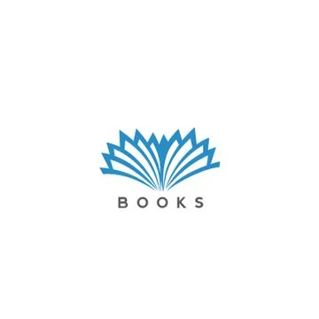 Blue opened book pages vector illustration. Illustrazione stock