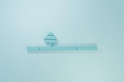 Blue Opium pipe icon isolated on blue background. Minimalism concept. 3D re.. Stock Illustration
