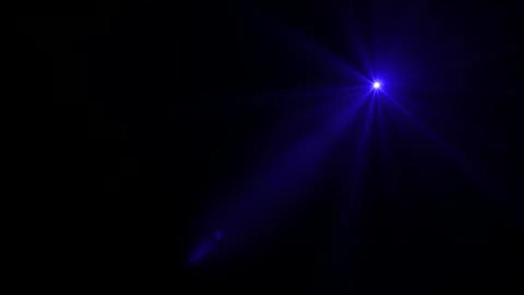 Blue optical lens flares light effect streaks shine ray moving from left to righ Video stock 296320901