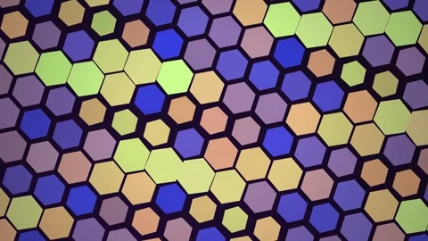 Blue &amp; Orange - Abstract Hex Pulse Loop 4K Stock Footage 348022101