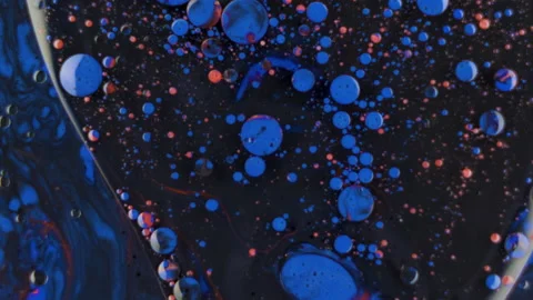 Blue orange and black abstract art drops Stock Footage 232139987