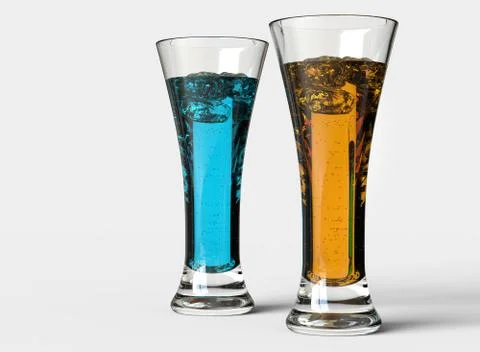 Blue Orange Drinks Stock Illustration