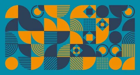Blue-Orange Geometric Abstract Pattern 스톡 일러스트