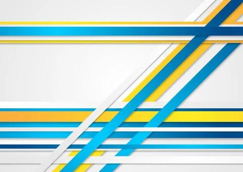 Blue orange geometric stripes abstract concept tech background Stockillustratie