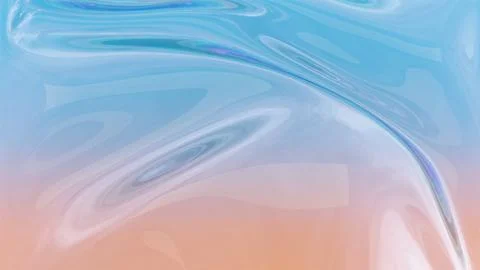 Blue-orange gradient abstract plastic wave background. Shimmering texture 3d Stock Illustration
