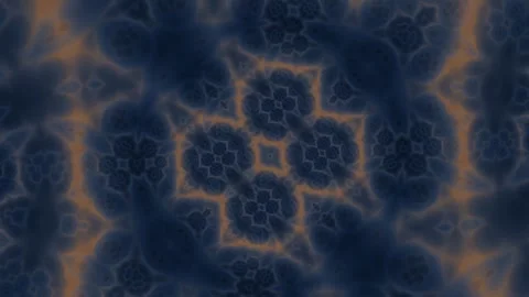 Blue Orange Kaleidoscopic Pattern Seamless Loop Stock Footage 340513466