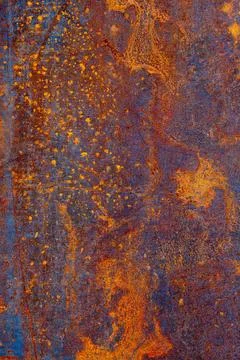 Blue orange metal sheet surface for grunge background Stock Photos