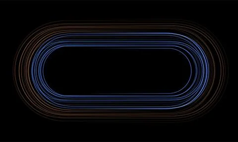 Blue orange minimal glowing lines abstract geometric tech background Stock Illustration