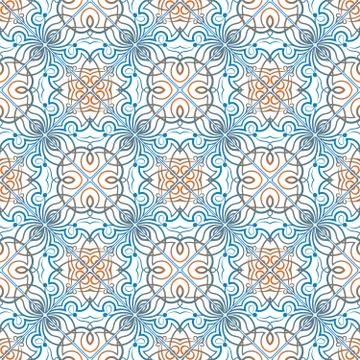 Blue with orange pattern Ilustración de archivo