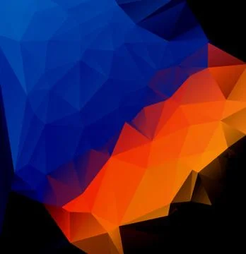 Blue orange polygonal abstract Stock Illustration