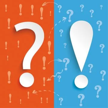 Blue orange question answer Stock Illustration