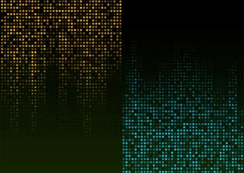 Blue orange shiny sparkling halftone dots abstract futuristic background Stock Illustration