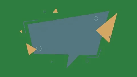 Blue orange speech bubble an image of fish on it isolated isolated on green Stock Footage 336858823