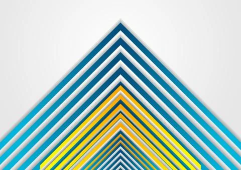Blue orange tech paper arrows abstract geometric minimal background 스톡 일러스트
