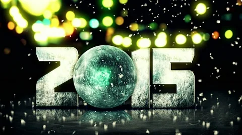 Blue Orb 2015 Snow 3D Bokeh City Background Loop Animation - 4K Resolution Stock Footage 40545372