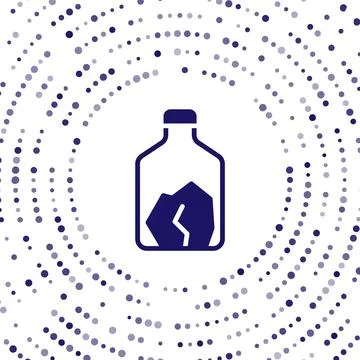 Blue Ore mining icon isolated on white background. Abstract circle random dots Illustrazione stock