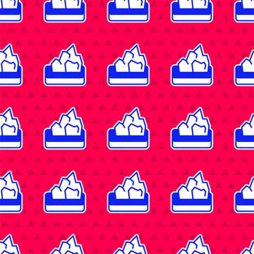 Blue Ore mining icon isolated seamless pattern on red background. Vector Stock Illustration