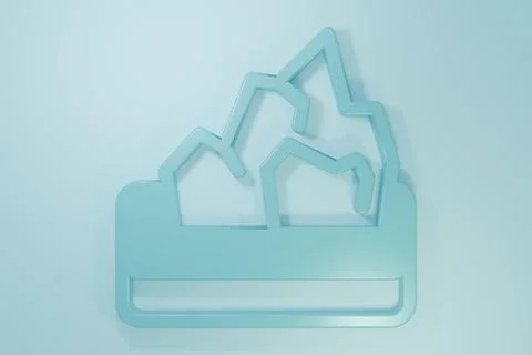 Blue Ore mining icon isolated on blue background. Minimalism concept. 3D re.. Stock Illustration