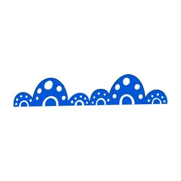 Blue organic abstract border design element pattern Illustrazione stock