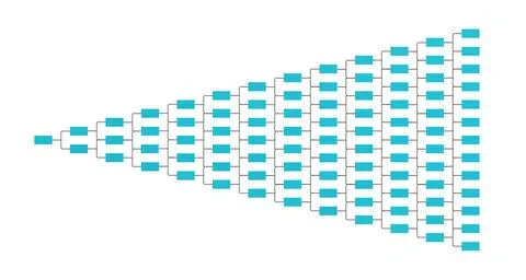  Blue organization chart, flow chart, diagram. Blue organization chart, fl... Stock Photos