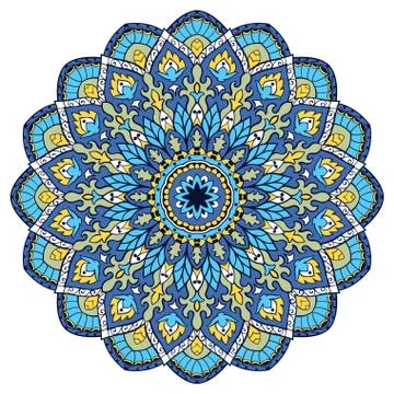 Blue oriental mandala. Stock Illustration