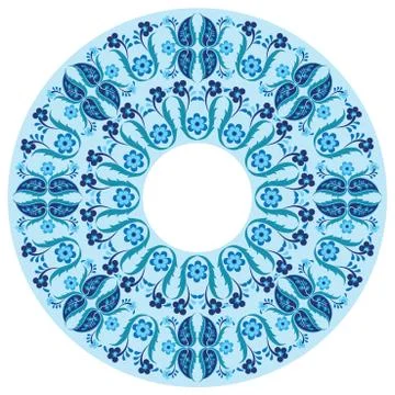 Blue oriental ottoman design nineteen Stock Illustration