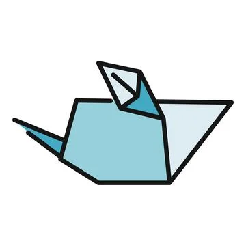 Blue origami mouse vector showing paper craft art 스톡 일러스트