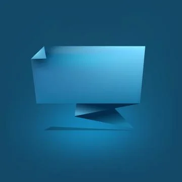 Blue origami speech bubble Stock Illustration