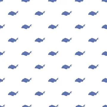 Blue origami whale seamless pattern background texture Stock Illustration