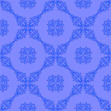 Blue Ornamental Seamless Line Pattern 스톡 일러스트