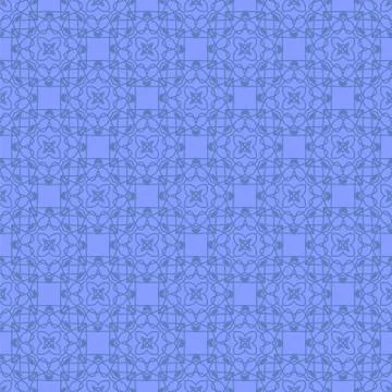 Blue Ornamental Seamless Line Pattern Illustrazione stock