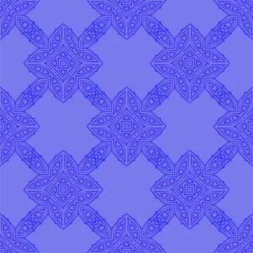 Blue Ornamental Seamless Line Pattern Illustrazione stock