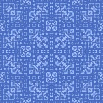 Blue Ornamental Seamless Line Pattern 스톡 일러스트