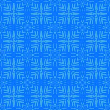 Blue Ornamental Seamless Line Pattern 스톡 일러스트
