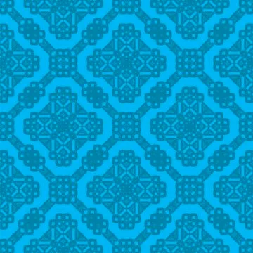 Blue Ornamental Seamless Line Pattern Illustrazione stock