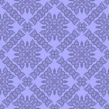 Blue Ornamental Seamless Line Pattern Illustrazione stock