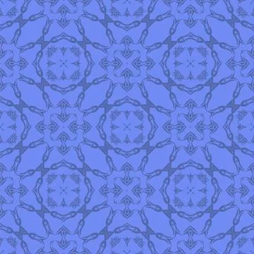 Blue Ornamental Seamless Line Pattern Stockillustratie