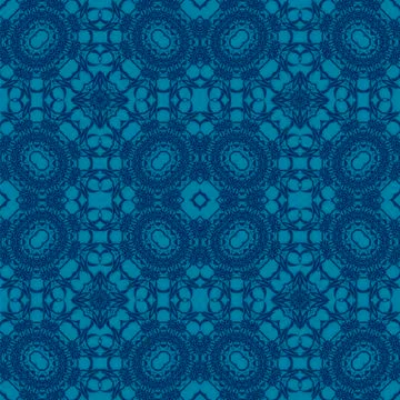 Blue Ornamental Seamless Line Pattern イラスト素材