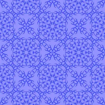 Blue Ornamental Seamless Line Pattern イラスト素材