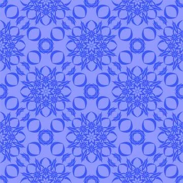 Blue Ornamental Seamless Line Pattern Illustrazione stock