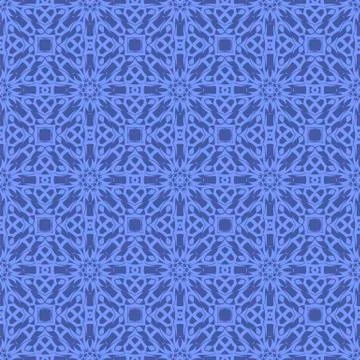 Blue Ornamental Seamless Line Pattern Illustrazione stock