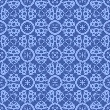Blue Ornamental Seamless Line Pattern Illustrazione stock