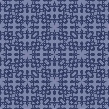 Blue Ornamental Seamless Line Pattern イラスト素材