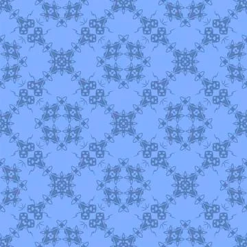 Blue Ornamental Seamless Line Pattern Illustrazione stock