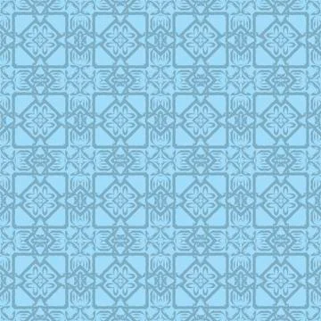 Blue Ornamental Seamless Line Pattern Illustrazione stock