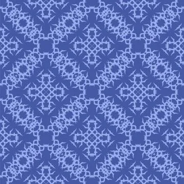 Blue Ornamental Seamless Line Pattern イラスト素材