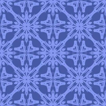 Blue Ornamental Seamless Line Pattern Stock Illustration